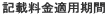 記載料金適用期間
